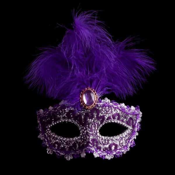 Leather Feather Mask Ball Party Mask - Image 9