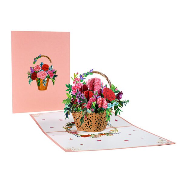 3D PopUp Flower Bouquet Cards Gifts Anniversary PopUp Mom Floral Bouquet Wife Invitation Card Greeting Cards Mothers Day Cards Postcard - Image 2