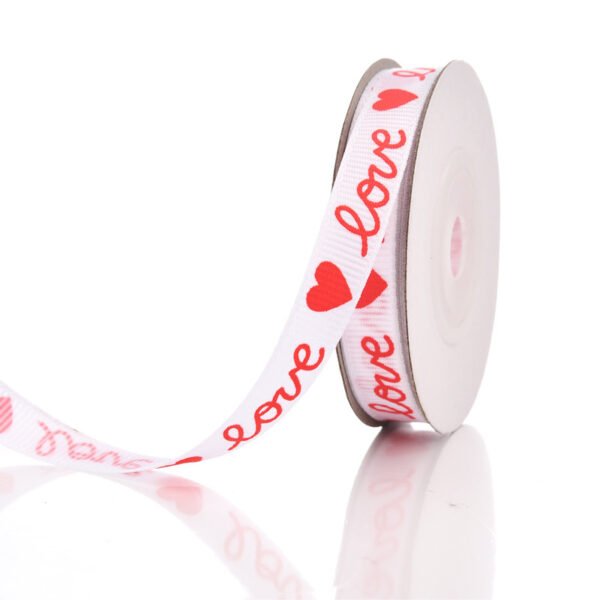 Packing Ribbon Love Pattern Flowers Ribbon Wedding Celebration Decoration Ribbon - Image 9