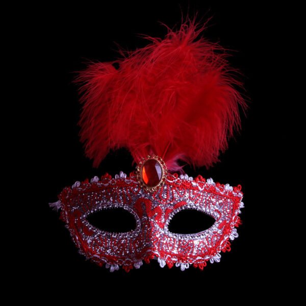 Leather Feather Mask Ball Party Mask - Image 7