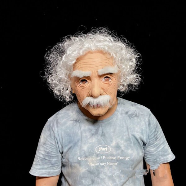 Old man mask white hair white beard headgear halloween - Image 7