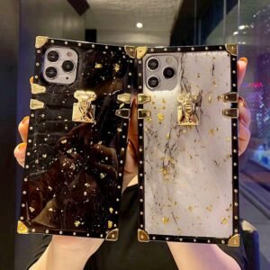 Compatible with Apple , Marbled Gold Foil Epoxy Phone Case