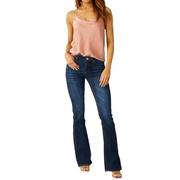 Ladies Mid Waist Slim-fit Stretch Flared Jeans - Image 2