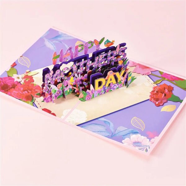 3D PopUp Flower Bouquet Cards Gifts Anniversary PopUp Mom Floral Bouquet Wife Invitation Card Greeting Cards Mothers Day Cards Postcard - Image 3