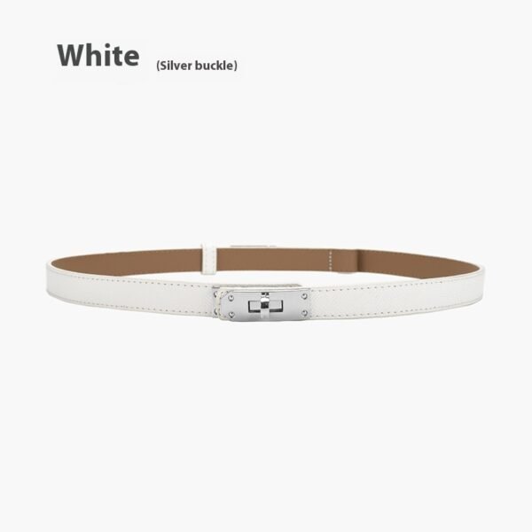 Retro Waist Decorations Women's Leather Thin Belt - Image 9