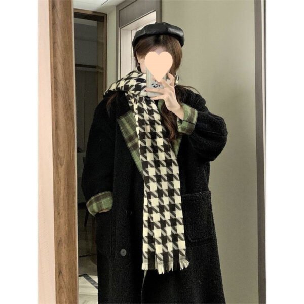 Double-sided Wear Plaid Woolen Coat Women - Image 4