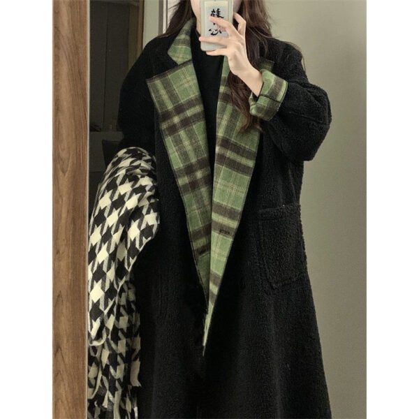 Double-sided Wear Plaid Woolen Coat Women - Image 3