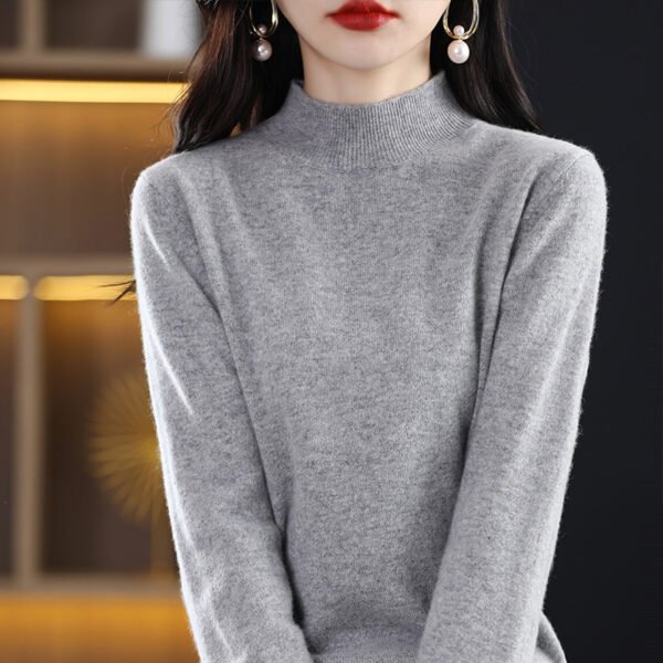 Loose Slimming Thickened New Wool Women's Half Turtleneck Knitted Sweater - Image 9