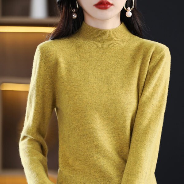 Loose Slimming Thickened New Wool Women's Half Turtleneck Knitted Sweater - Image 5