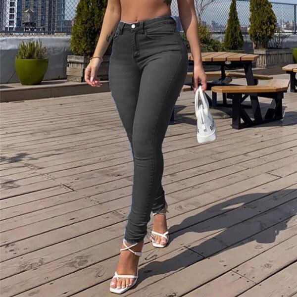 Sexy Peach Hip Skinny Jeans For Women - Image 2