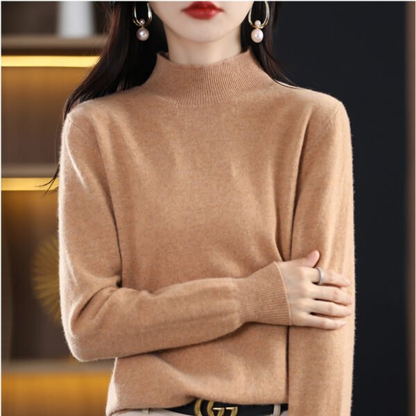 Loose Slimming Thickened New Wool Women's Half Turtleneck Knitted Sweater - Image 7