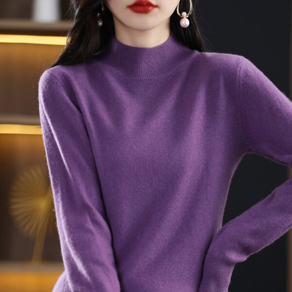 Loose Slimming Thickened New Wool Women's Half Turtleneck Knitted Sweater - Image 2