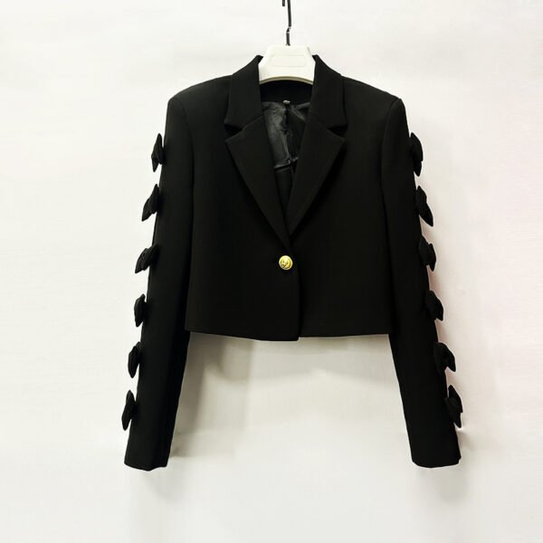 Light Luxury Heavy Industry Bow Special-interest Design Slim Short Coat - Image 2