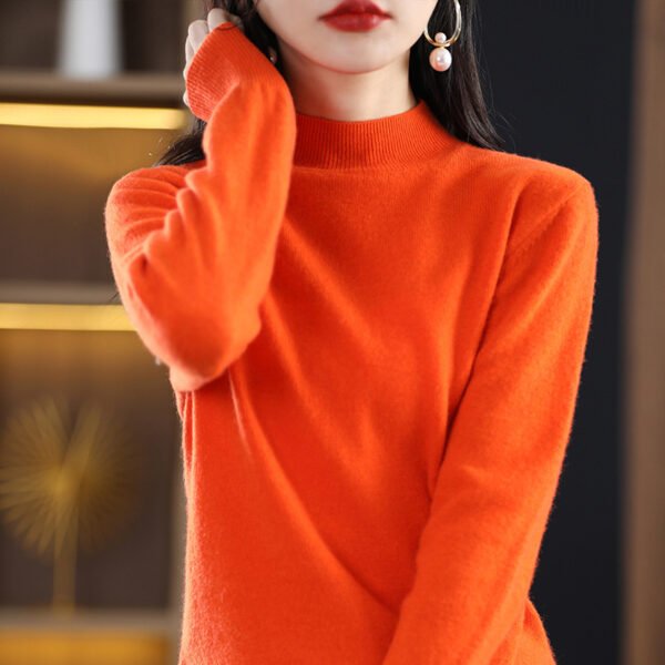 Loose Slimming Thickened New Wool Women's Half Turtleneck Knitted Sweater - Image 8