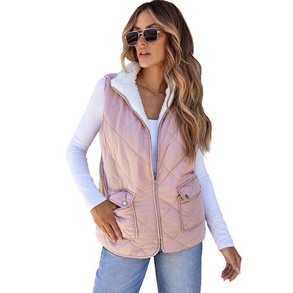 Fashion Pure Color Warm Keeping Double-sided Vest For Women - Image 7