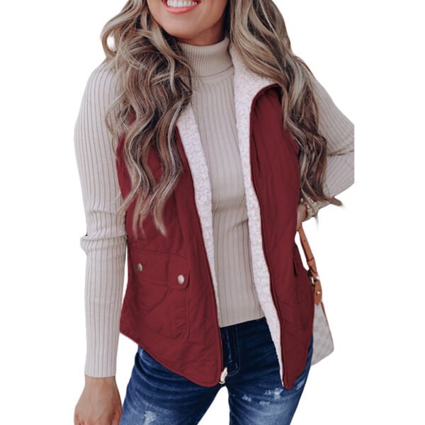 Fashion Pure Color Warm Keeping Double-sided Vest For Women - Image 2