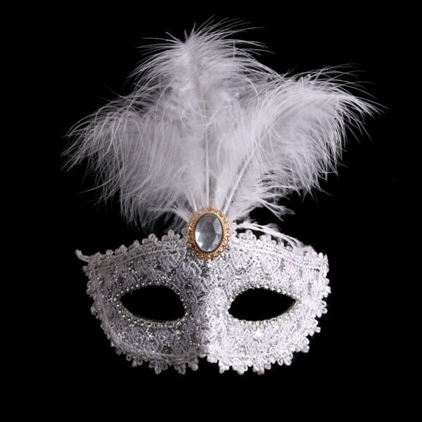 Leather Feather Mask Ball Party Mask - Image 2