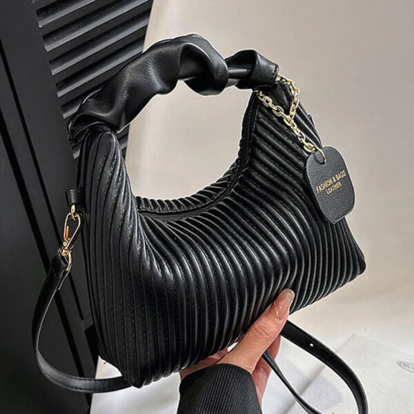 Women Fashion Crossbody Bag PU Leather Pleated Cloud Small Tote Bags Casual Simple Elegant Temperament Messenger Bags - Image 8